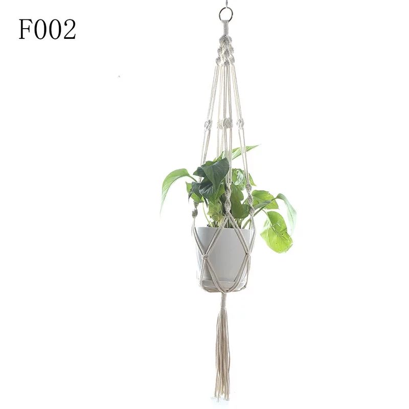 Macrame Braided Plant Hanger Indoor Outdoor Flower Pot Hanging Planter Basket Cotton Rope Pot Hol... | Walmart (US)