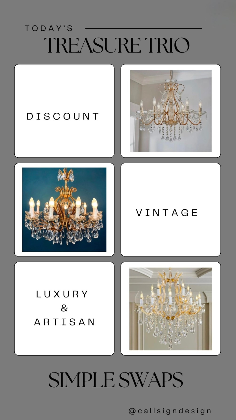 Gold crystal chandeliers that bathe the room in warm light and timeless glamour. Elegant and luminous, they add drama, sparkle, and an unmistakable sense of refinement. ✨

#CrystalChandelier #GoldAccents #TimelessElegance #StatementLighting #LuxuryInteriors #InteriorInspo #HomeDecor #DesignDetails #callsigndesign