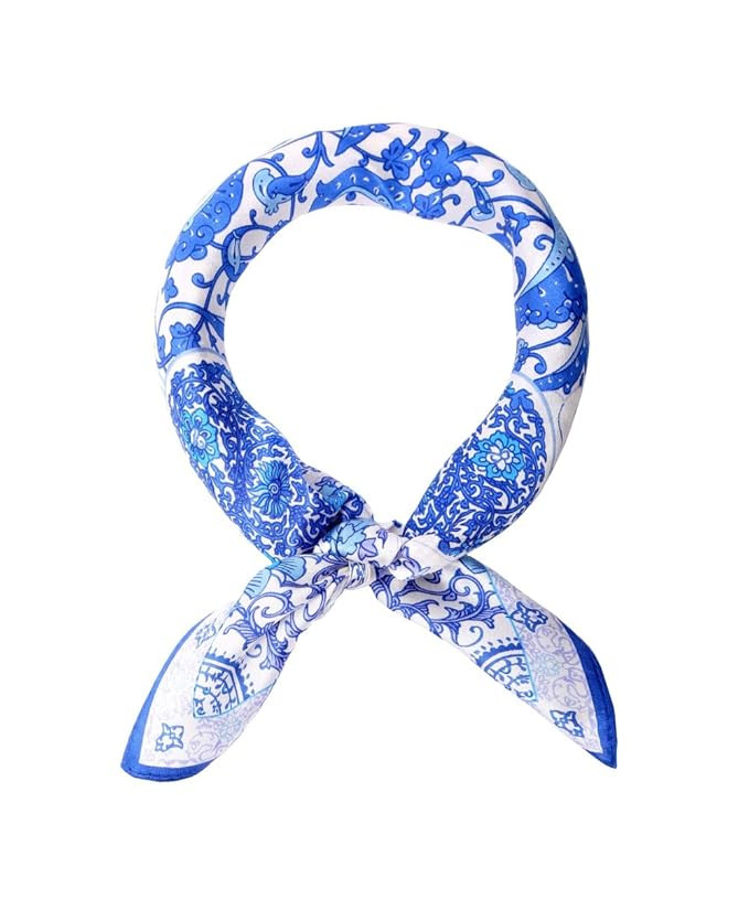 Women’s 100% Real Mulberry Silk Scarf Small Square Scarf for Neck and Hair, 21’’ x 21’’ | Amazon (US)