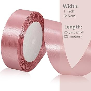 Rose Pink Satin Ribbon 1 Inch x 25 Yards, Rose Gold Valentine Ribbon for Gift Wrapping, Flower Bo... | Amazon (US)