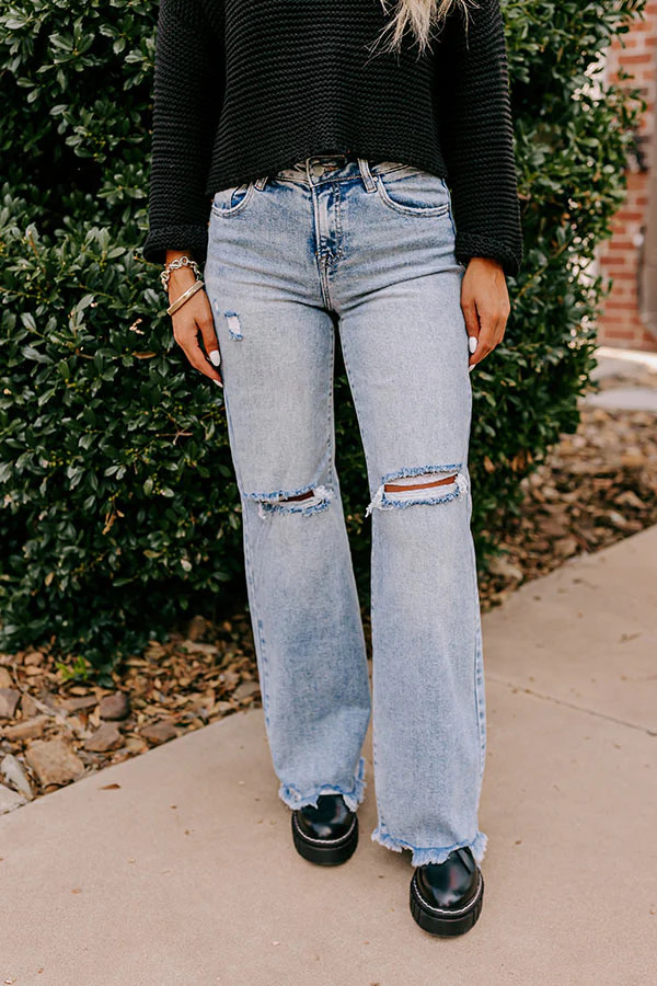 Risen Riley High Waist Straight Leg Jean in Medium Wash | Impressions Online Boutique