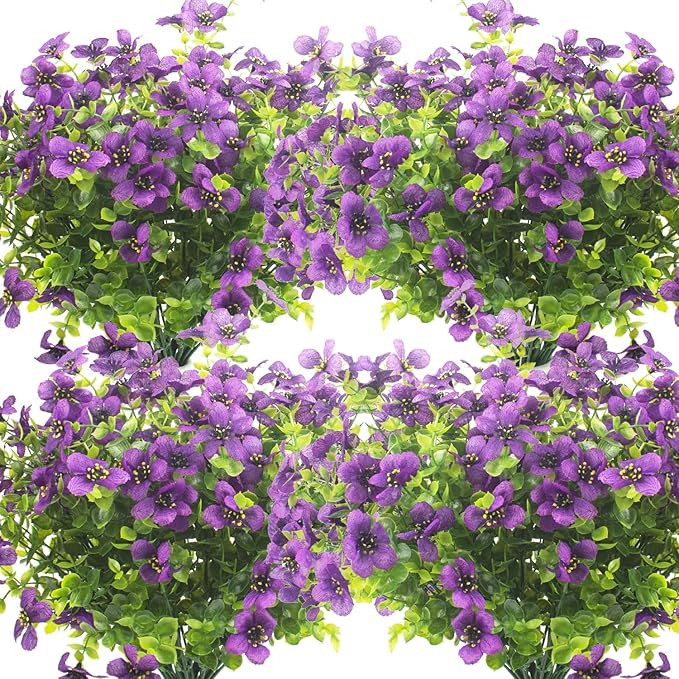 10 Bundles Artificial Flowers Outdoor UV Resistant Fake Flowers No Fade Faux Plants Garden Porch ... | Amazon (US)