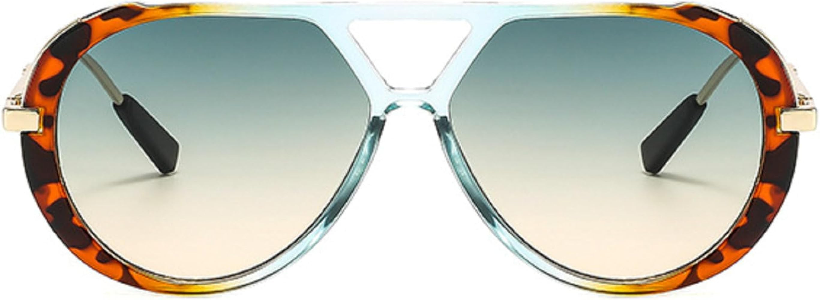 Double Bridge Sunglasses Oversized for Women Men Retro Fashion Pilot Sun Glasses Luxury Trend Des... | Amazon (US)