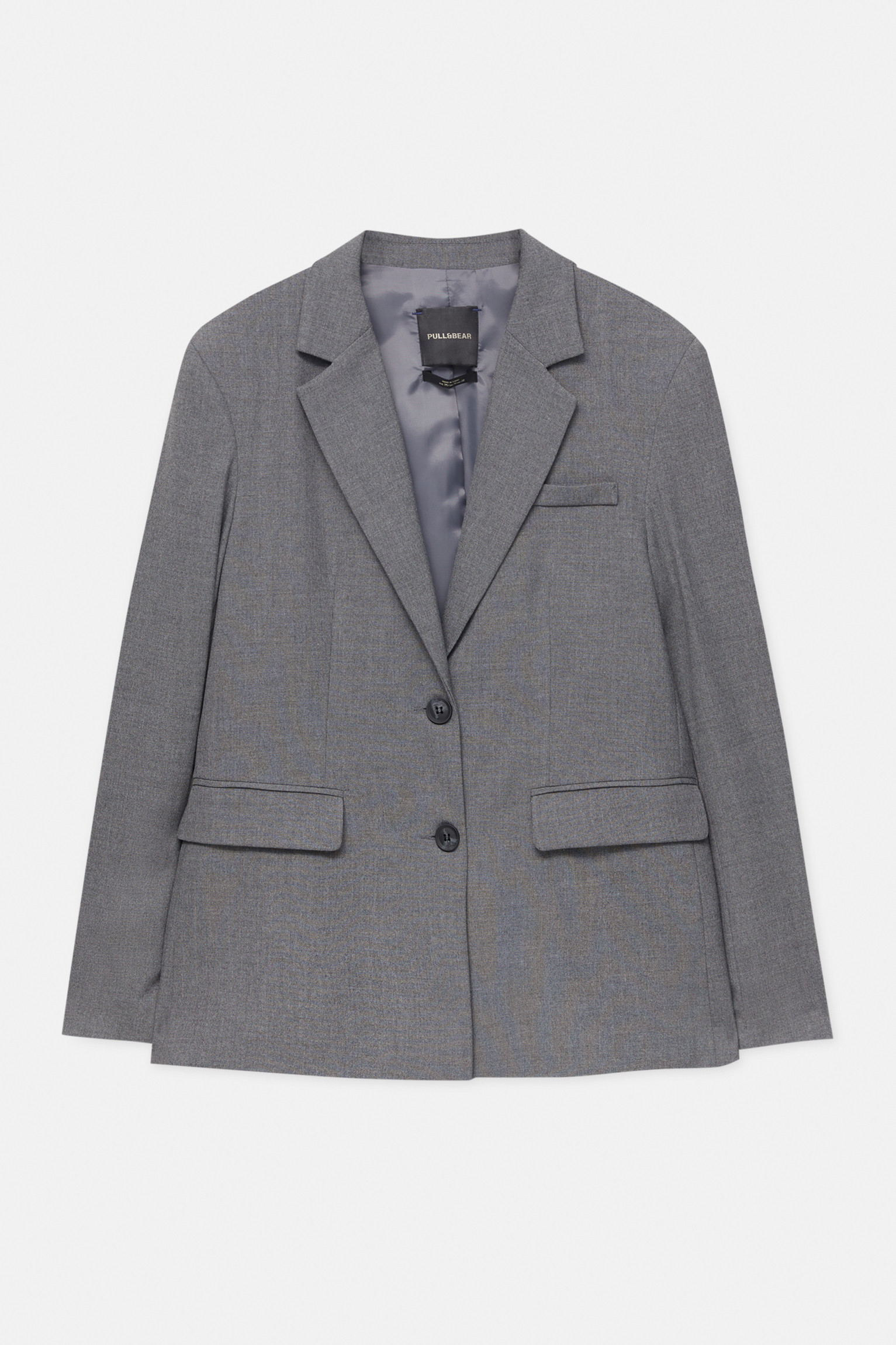 Double-breasted blazer with flap pockets | PULL and BEAR UK