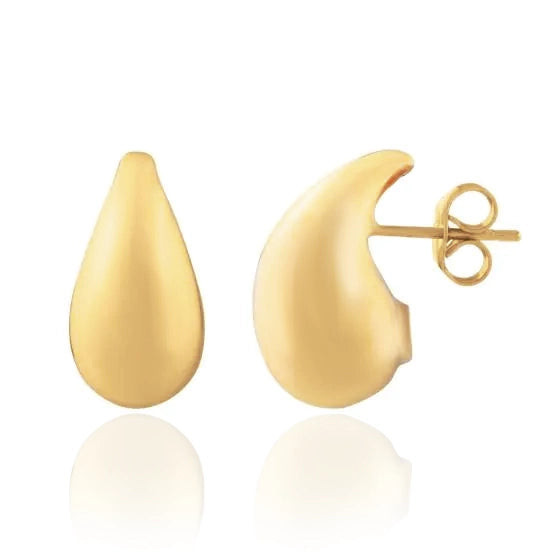 High Polish Teardrop Gold Earrings | J. Brooks Jewelers