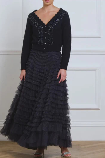 Embellished V-Neck Short Cardigan | Needle & Thread