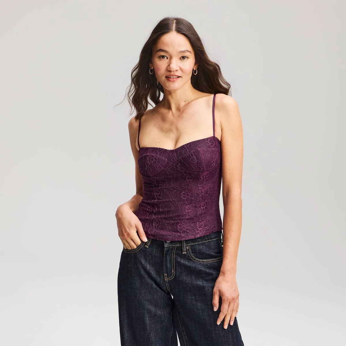 Women's Corset Tank Top - Wild Fable\u2122 Dark Purple XS | Target