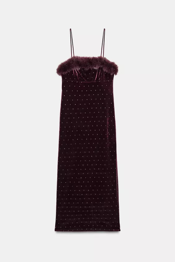 VELVET MIDI DRESS | Zara US