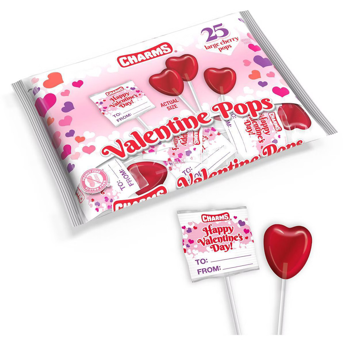 Charms Valentine's Classroom Exchange Pops - 13.75oz/25ct | Target