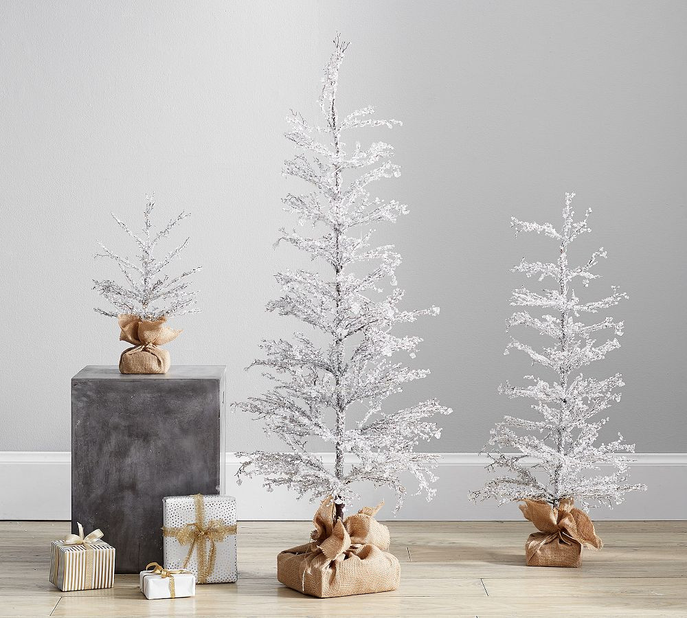 Lit Snowy Crystal Trees | Pottery Barn (US)