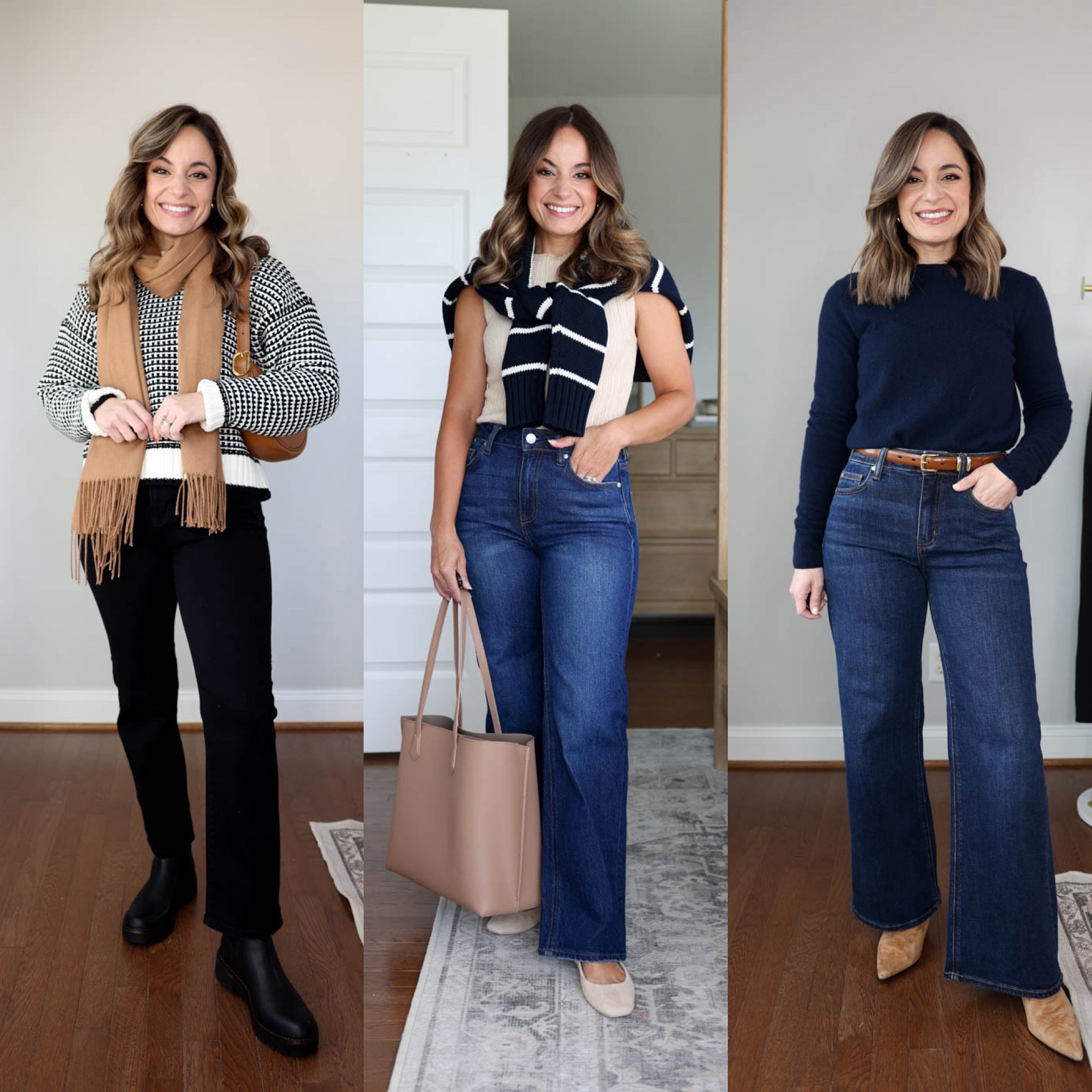 Another favorite of 2025 - the Bella jeans from Quince. The Bella jeans have a 10.5”
rise and stretch denim. I find all of them to fit true to size and find them to shrink in the wash over time. Keep that in mind when it comes to length and overall fit, you may want go up a size in inseam or size to preserve the fit. 

Shown left to right 

Bella Straight: 24 x 26” 
Bella Relaxed Straight: 24 x 28” 
Bella Wide-Leg: 24 x 28” 

I’ll link what I can from the associated outfits! 

#LTKPetite