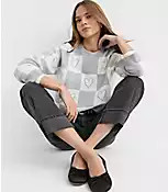 Heart Checkered Sweater | LOFT