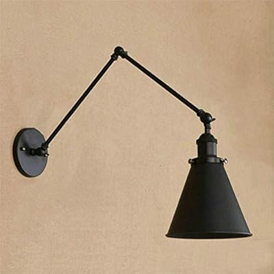 BAYCHEER Industrial Light Fixture Adjustable Black Swing Arm Wall Sconce Lighting Vintage Wall Mo... | Amazon (US)