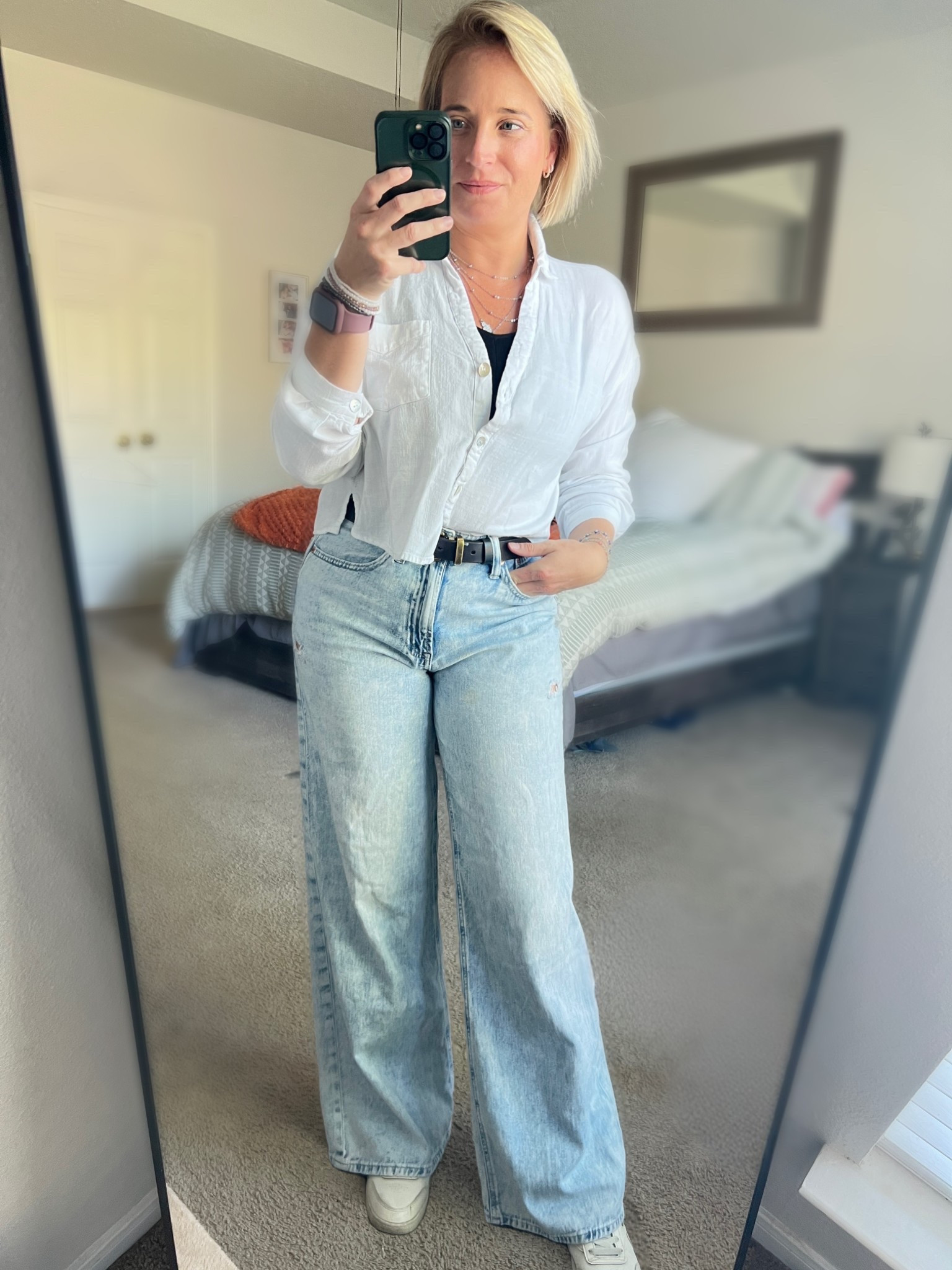 Casual Saturday done right 💙
Wide-leg denim, crisp white button-down, and my go-to Reebok platforms — simple, comfy, and perfectly put-together. Whether it’s errands, coffee runs, or hanging with the boys, this is my kind of weekend uniform. ✨

#LTKstyle #LTKfashion #LTKcasual #LTKunder100 #GapStyle #ReebokClassics #WeekendOutfit #CasualChic #MomStyle #OOTD #WideLegJeans #EffortlessStyle #LTKdenim #LTKshoecrush #LillyKsHouseOfCharm #EverydayStyle