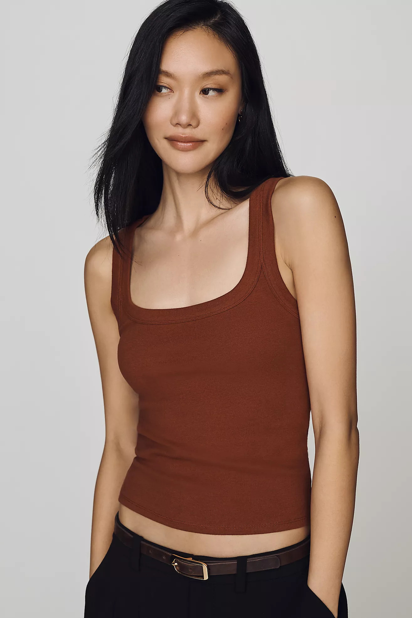 Maeve Cotton Wide Scoop-Neck Tank | Anthropologie (US)