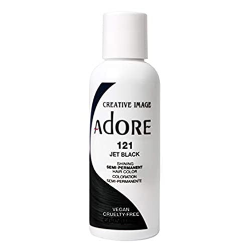 Adore Semi Permanent Hair Color (121 Jet Black) (2 Pack) | Vegan & Cruelty-Free Black Hair Dye | No Ammonia, No Peroxide, No Alcohol | 4 Fl Oz | Amazon (US)