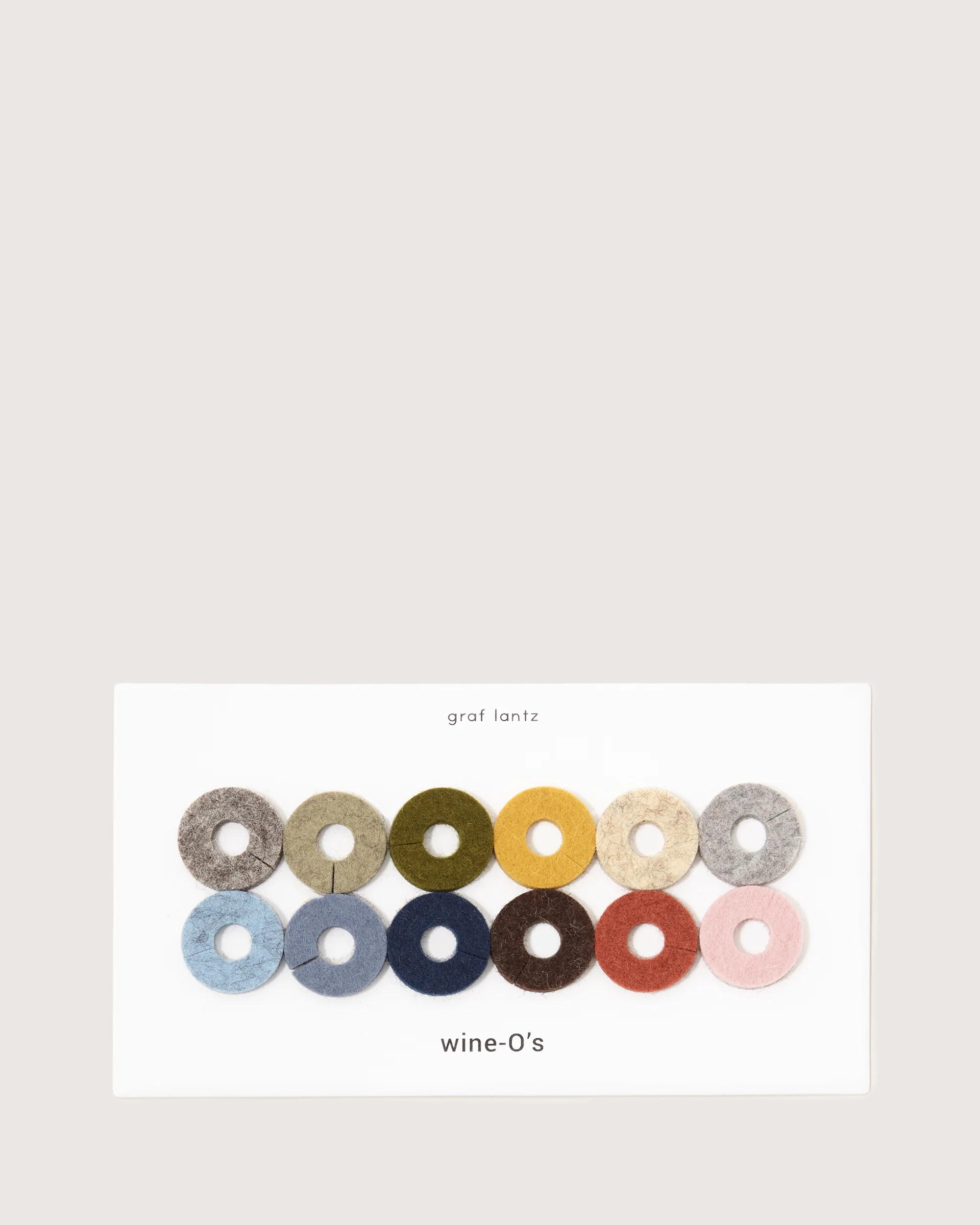 Wine-O's Merino Wool Felt Round Wine Markers in Ikebana | graf lantz