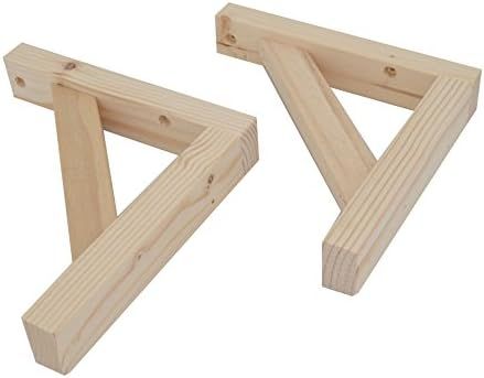 2 Pack Wall Mount Wood Shelf Solid Bracket Shelf Supports Pendant Lamp Kit Includes Screws (Wood)... | Amazon (US)