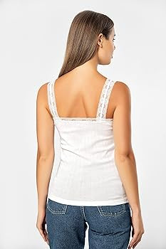 VAVONNE Camisole for Women, All Cotton, Airy Soft Comfy Tank Tops Cami Undershirt | Amazon (US)