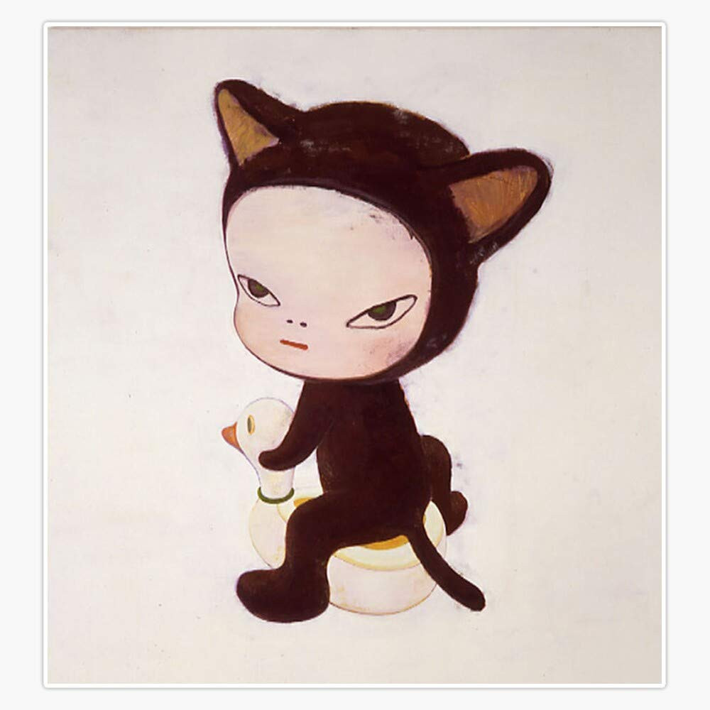 Leyland Designs Yoshitomo Nara - Kity Sticker Outdoor Rated Vinyl Sticker Decal for Windows, Bump... | Amazon (US)