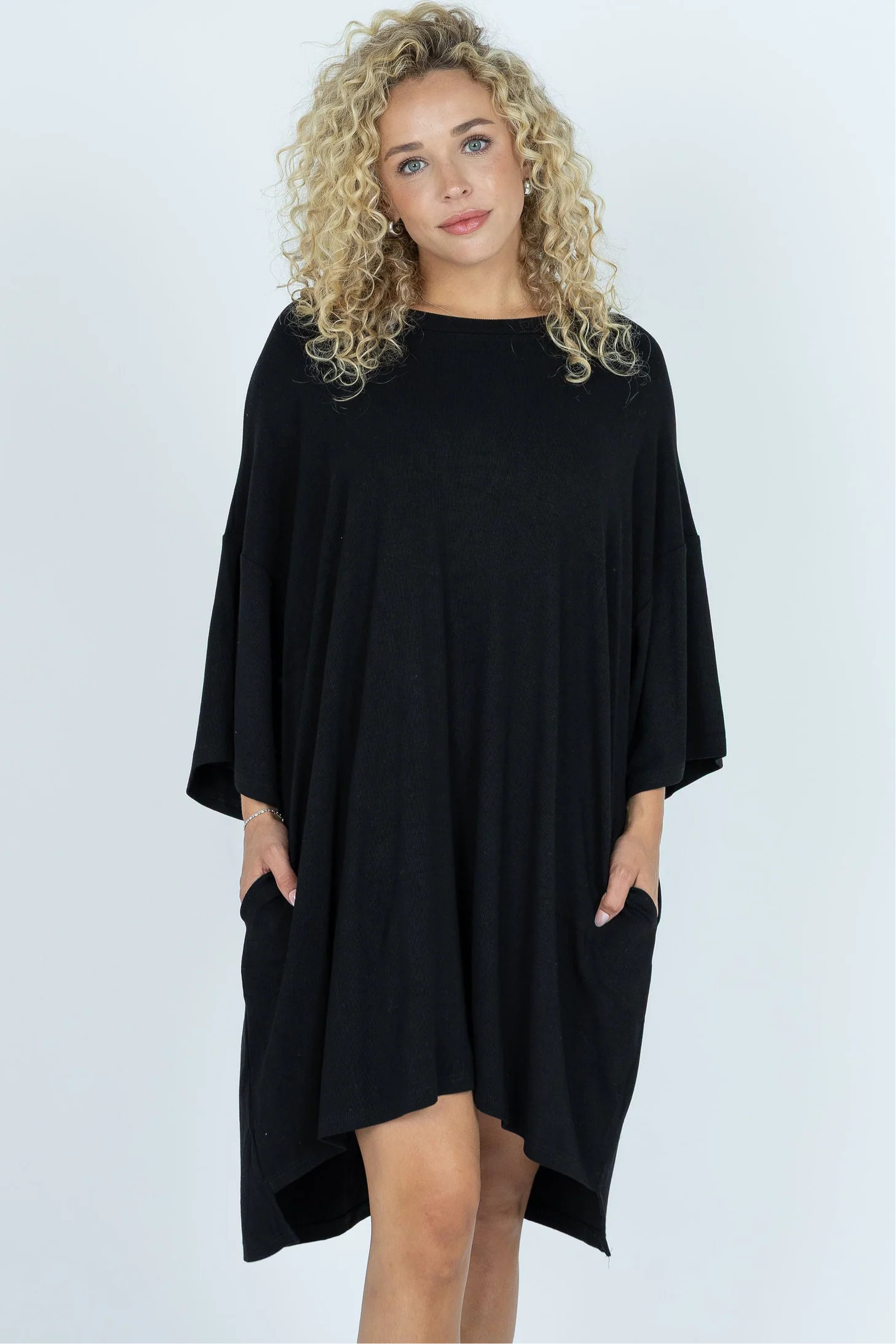 Out Of Pocket Dress Black XS | The Foxy Kind