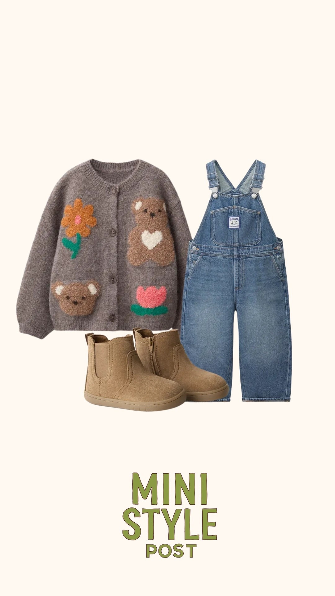 Knit bears, denim overalls & cozy boots. A mini look we’re loving right now.

#LTKKids