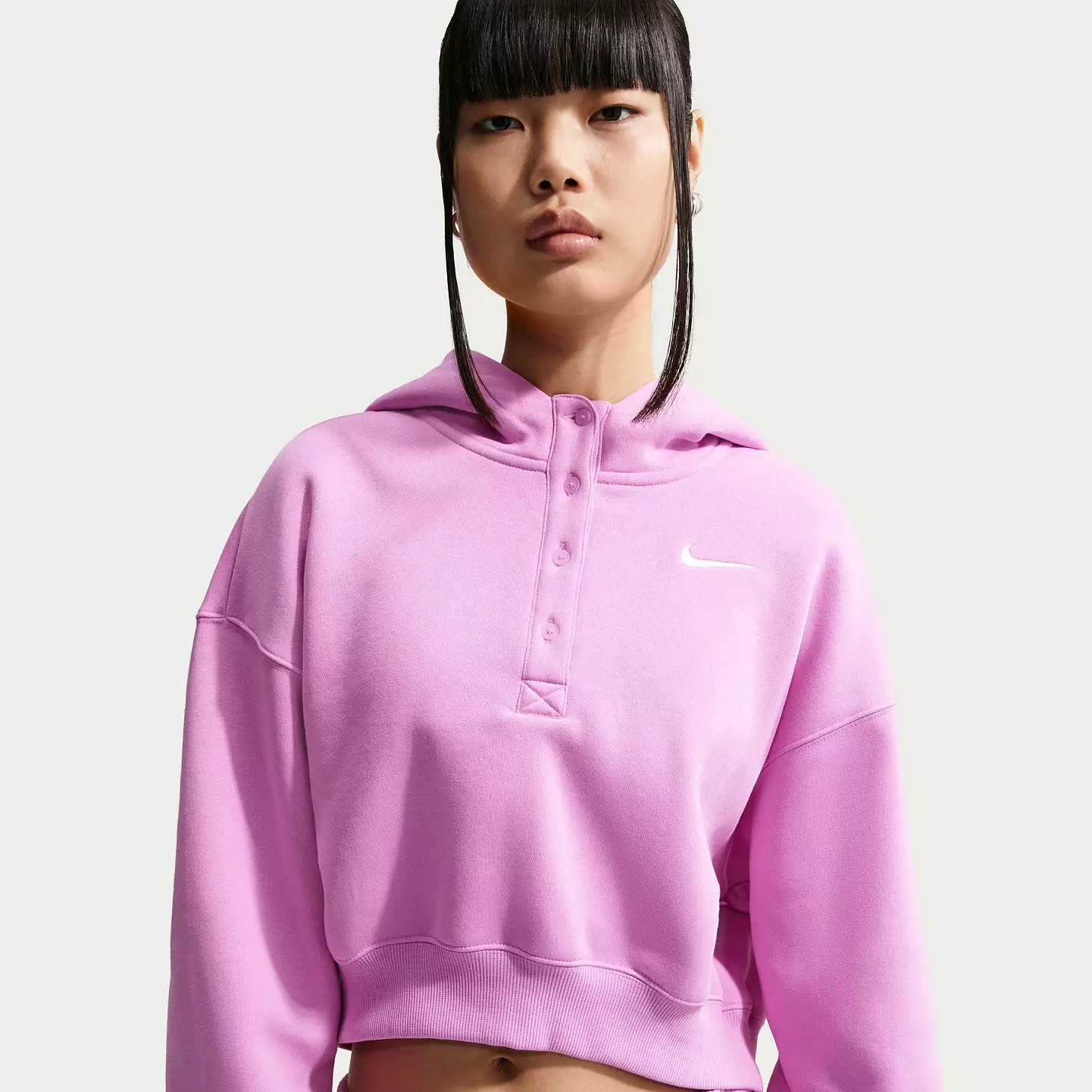 Nike Women's Phoenix Fleece Cropped Henley Hoodie | DICK'S Sporting Goods