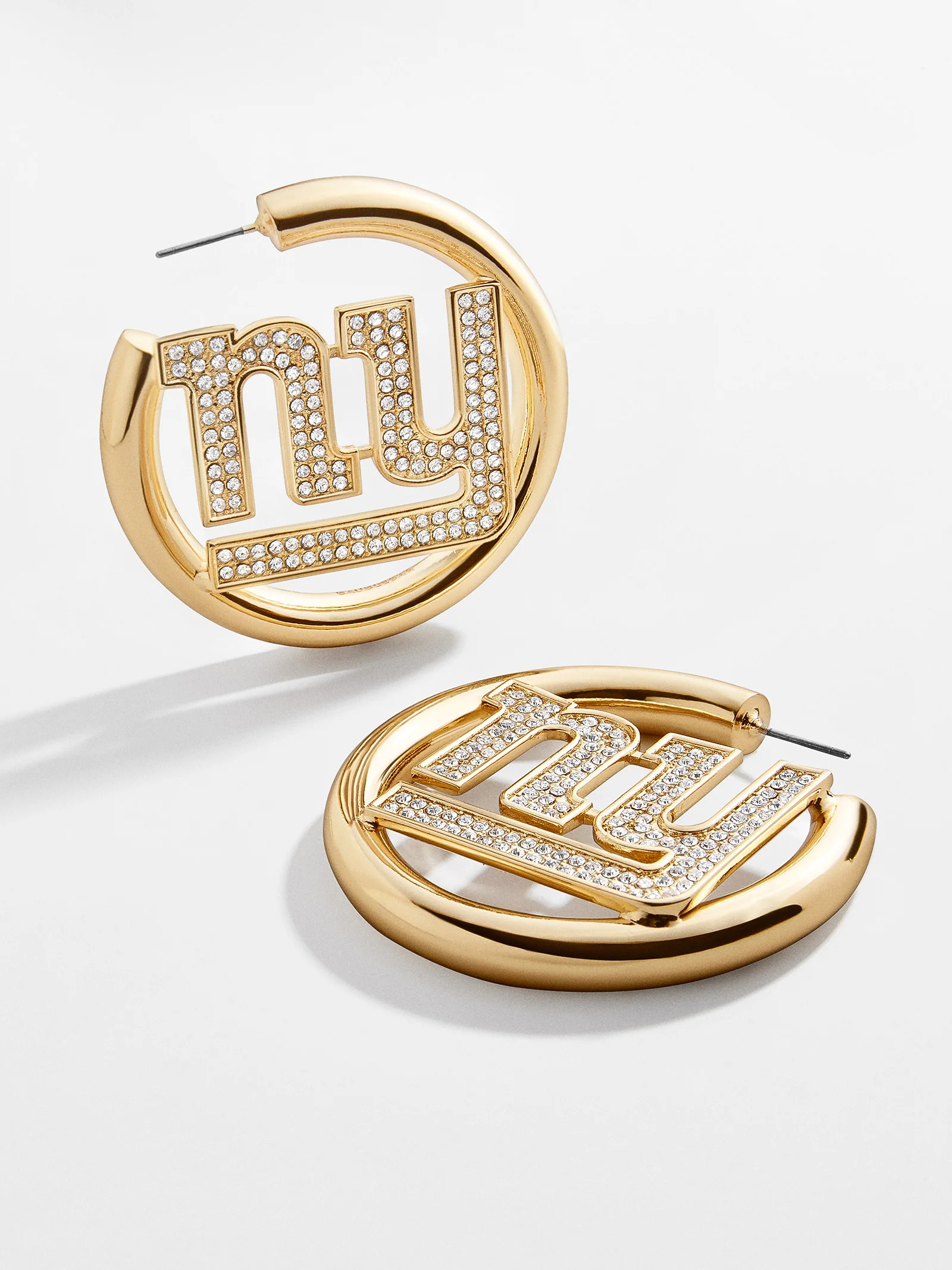 New York Giants NFL Logo Gold Hoops - New York Giants | BaubleBar (US)
