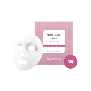 THANK YOU FARMER - Miracle Age Repair Cotton Mask 5pcs | YesStyle Global