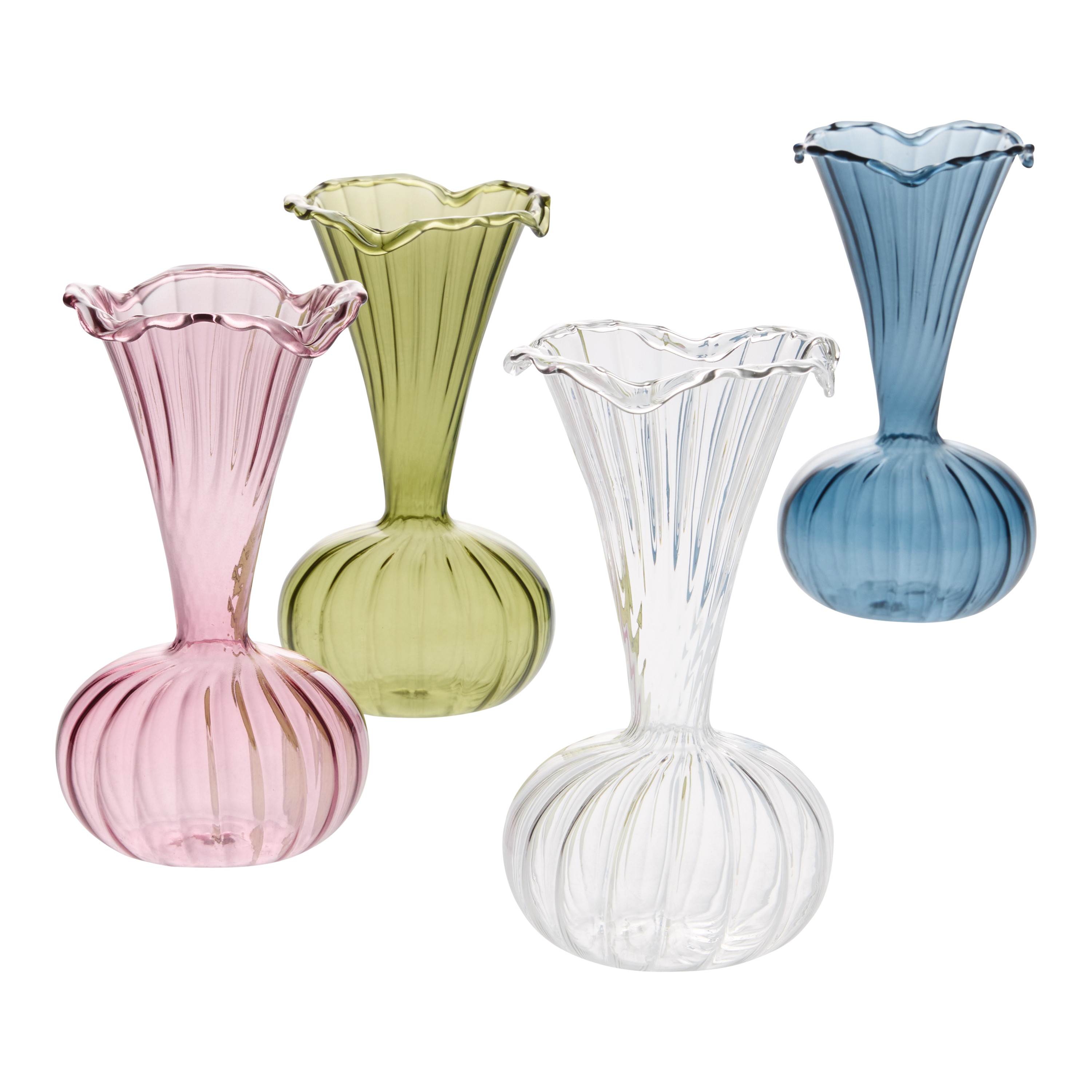 Glass Ruffle Neck Bud Vase | World Market