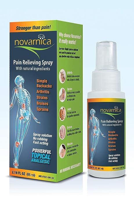 Novarnica pain reliever spray 2.19oz made with natural ingredients, Instant relief for arthritis,... | Amazon (US)