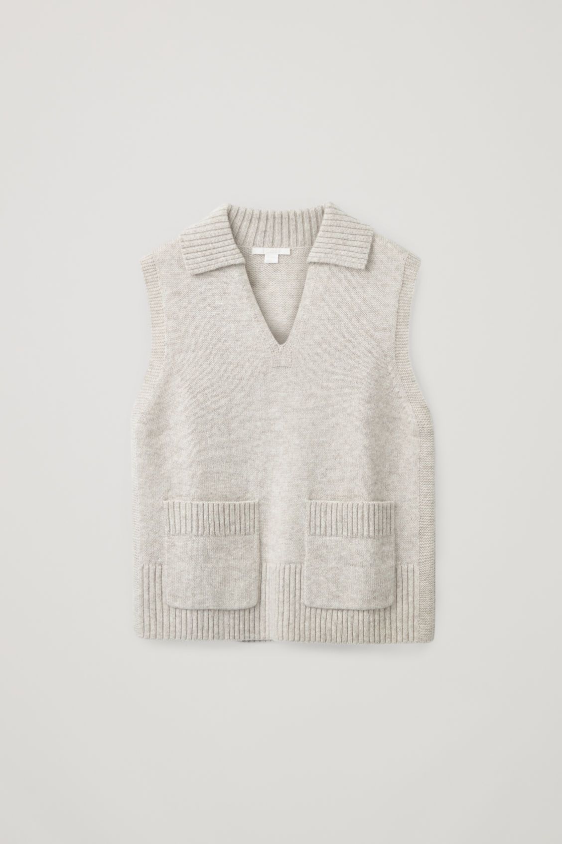 LAMBSWOOL V-NECK COLLAR KNITTED VEST | COS (US)