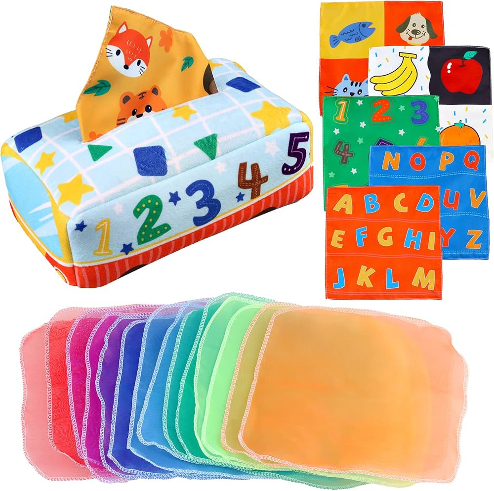 Baby Sensory Tissue Box Toy - Montessori Toys for Babies 0 6 9 12 18 Month - Infant Gifts for 1 2... | Amazon (US)