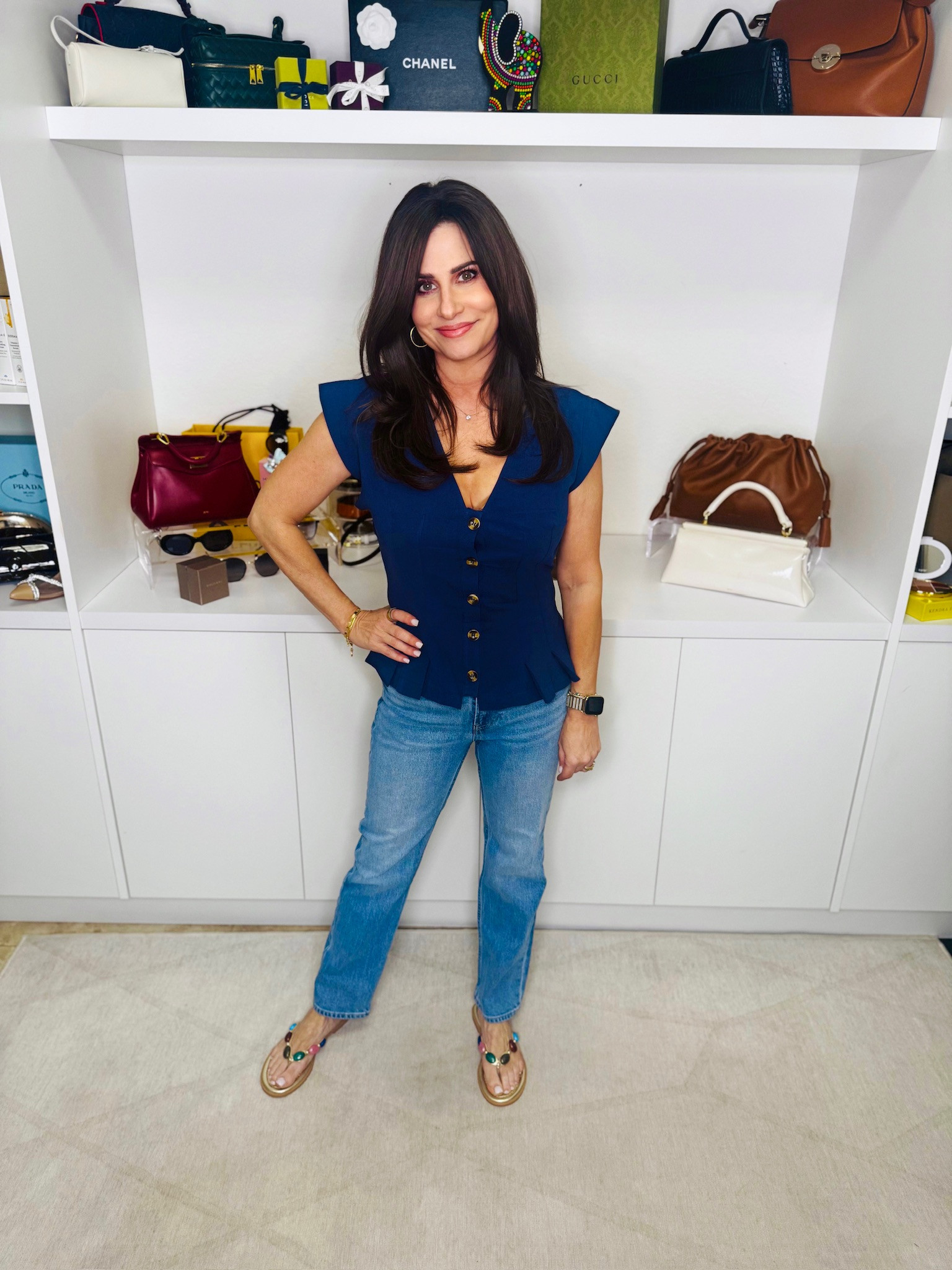 Deep V Neck Cropped Vest Top with Ruffle Detail 

 #LTKootd #LTKOver40 #LTKTravel