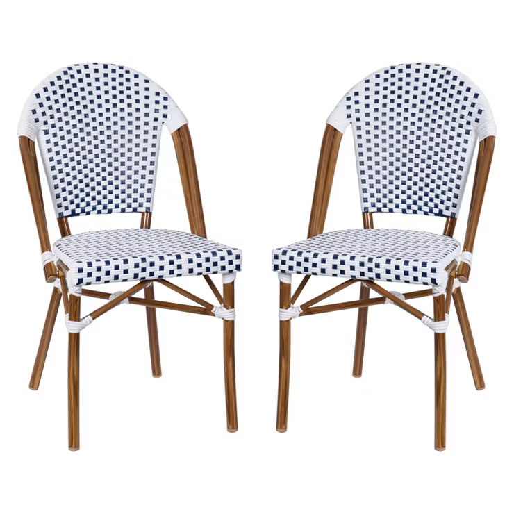 Merrick Lane Indoor/Outdoor Stacking French Bistro Chair with Aluminum Frame | Target