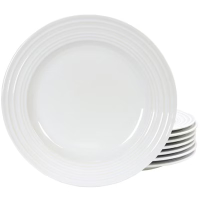 Gibson Plaza Cafe 8 Piece 10.5" Dinner Plate Set in White | Target