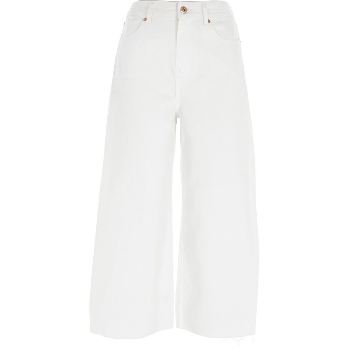 White Alexa cropped wide leg jeans | River Island (UK & IE)