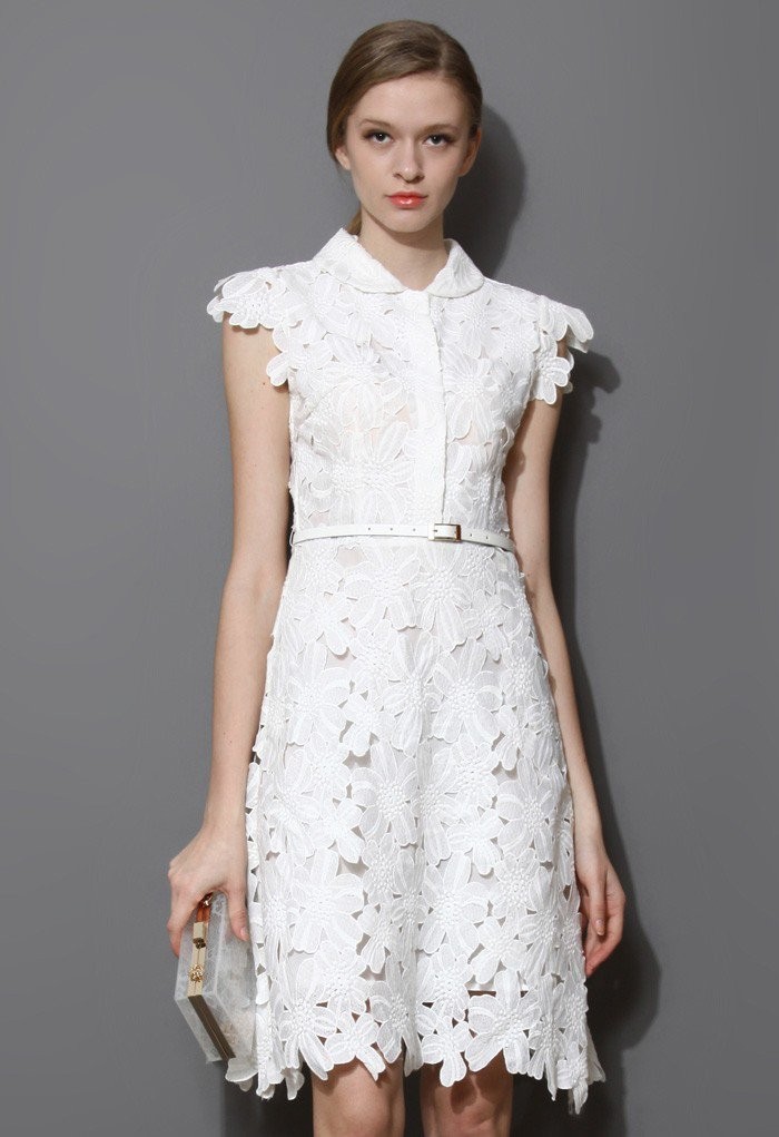 Full Flower Cut Out Midi Dress | Chicwish