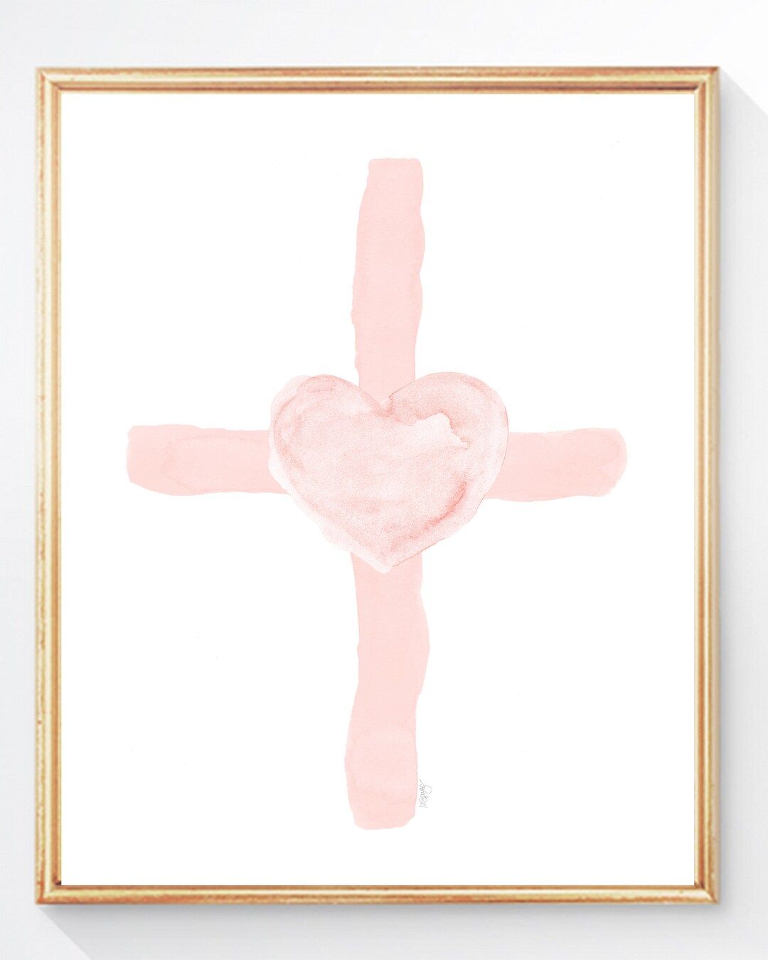Christian Nursery Art, 8x10, Blush Cross, Christening Gift, Blush Newborn Gift, Blush Baby Girl G... | Etsy (US)