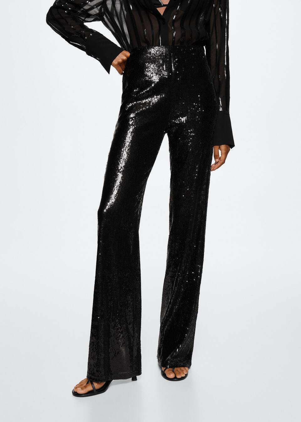 Sequined pants -  Women | Mango USA | MANGO (US)