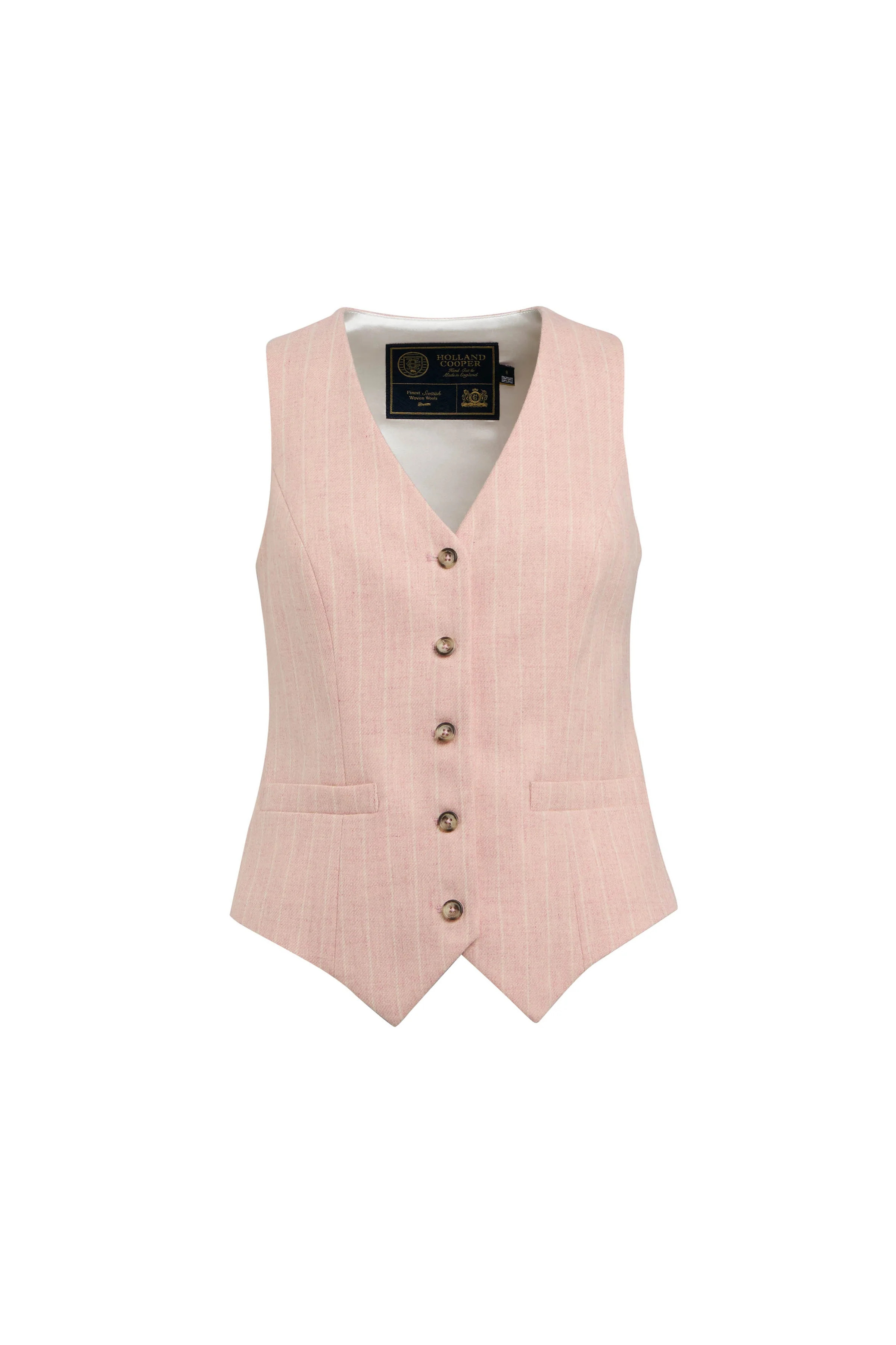 Hampton Waistcoat (Pink Chalk Pinstripe) | Holland Cooper