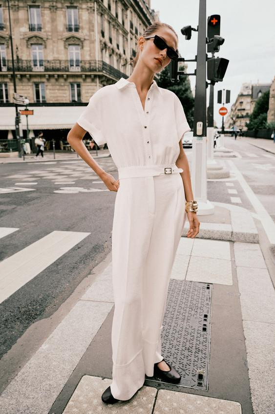 LONG CREPE JUMPSUIT | Zara US