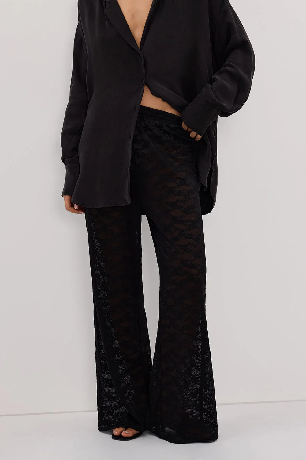 BELLE BLACK LACE PANT | DISSH