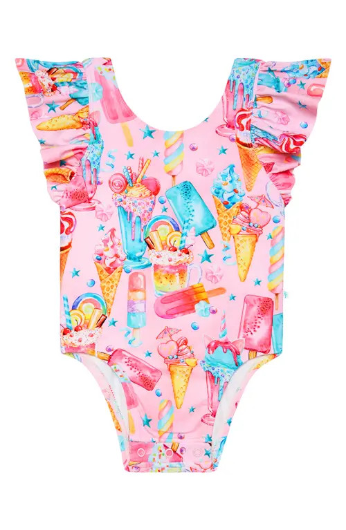 Posh Peanut Priscilla Ruffle One-Piece Swimsuit in Light/Pastel Pink at Nordstrom, Size 3-6M | Nordstrom