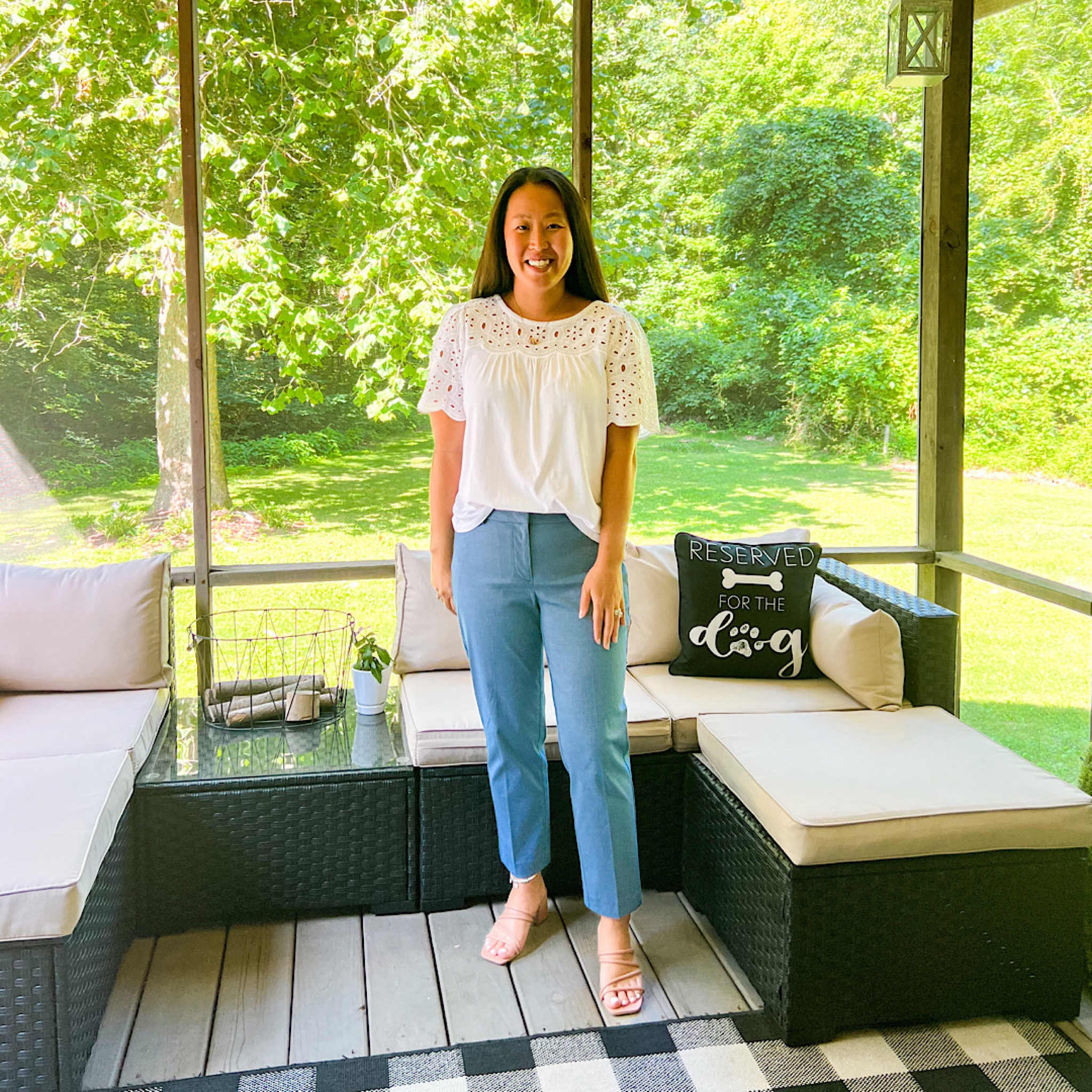 Business casual outfit for the office! Love these printed riviera pants from Loft, fit TTS. 

#LTKstyletip #LTKshoecrush #LTKsalealert