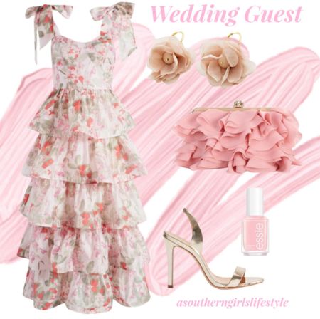 Wedding Guest Outfit - all the romantic frilly feels!

Florals Tiered Dress, Floral Earrings, Pink Ruffle Clutch, Pink Nail Polish & Gold Slingback Heels

Spring Outfit. Summer Outfit. 

#LTKStyleTip #LTKWedding #LTKSeasonal