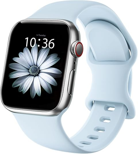 Sport Bands Compatible with Apple Watch Bands 38mm 40mm 41mm 42mm 44mm 45mm 49mm,Soft Silicone Wa... | Amazon (US)