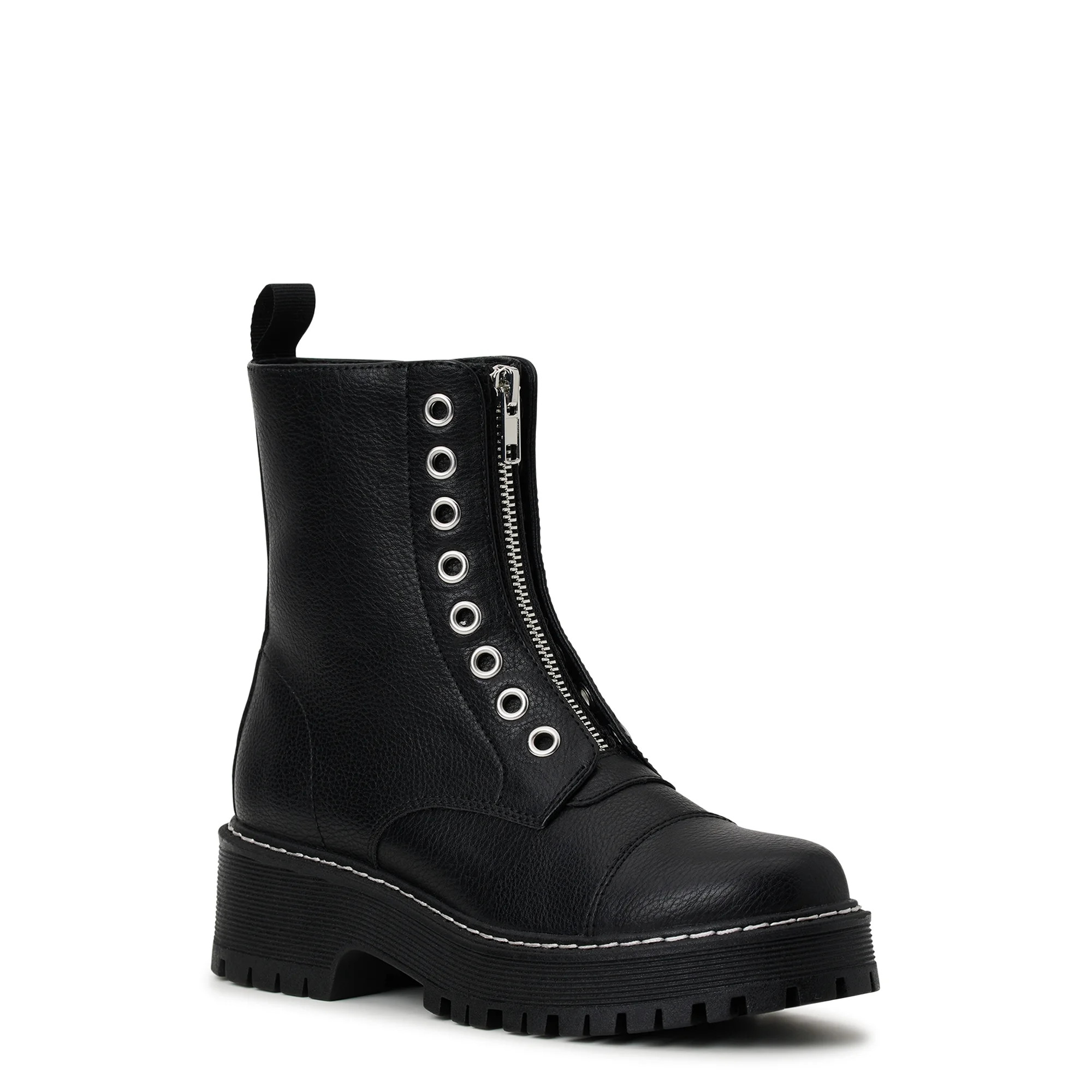 No Boundaries Women's Zip Front Combat Boots | Walmart (US)