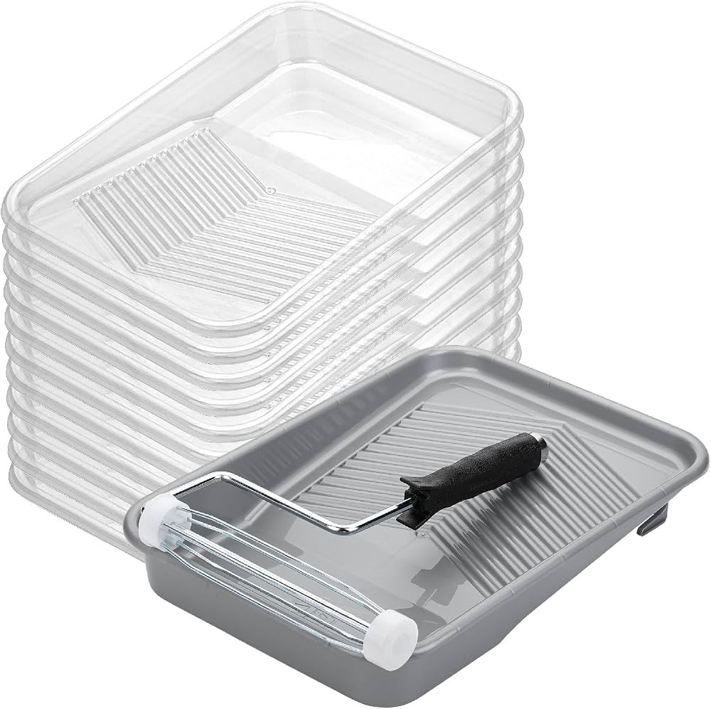 Bates- Paint Tray Set, 9 Inch, 12 pcs, 1x 9 Inch Paint Roller Tray, 10x Disposable Tray Liners & ... | Amazon (US)