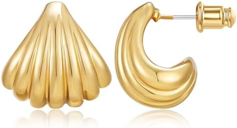 Shell Earrings for Women in Chunky Hoop & Teardrop Styles Boho Beach Statement Jewelry Available ... | Amazon (US)